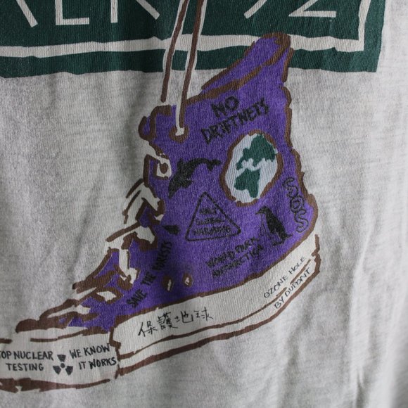 Vitnage Greepeace Shirt - Greenpeace Walk 1992 Shoe Graphic - Men's Large - Picture 3 of 11